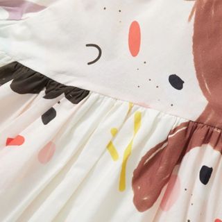 Váy Cho Bé Gái, Váy Dài Tay Cho Bé Họa Tiết Hoạt Hình Dễ Thương CHất Liệu Cotton Mềm Mịn