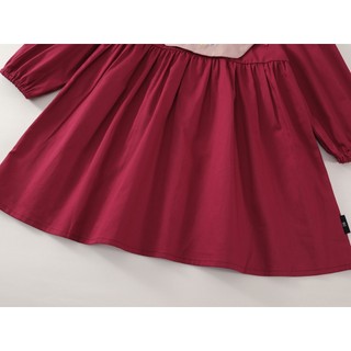 Váy Cho Bé Gái, Váy Cho Bé Thiết Kế Cổ Bèo Dáng Chữ A Thêu Hoa Kèm Nơ Siêu Xinh Chất Liệu Cotton