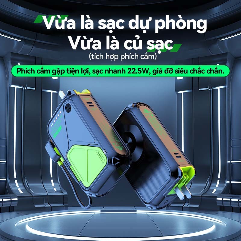 Sạc Dự Phòng Chính Hãng, Hỗ Trợ Sạc Không Dây,Củ Sạc có chứng nhận CCC,BH 12 Tháng