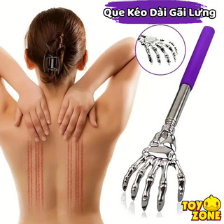 Cây Gãi Lưng, Massage Lưng Mô Phỏng Hình Bàn Tay Điều Chỉnh Linh Hoạt Từ 23-59cm, Chất Liệu Inox Không Gỉ An Toàn Cho Da