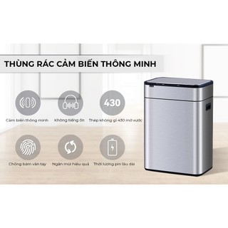 HCM Thùng rác cảm ứng ELPHECO nắp inox 30L ELPH5514/ 40L ELPH5515 có thùng rác rời bên trong & khử mùi ozone GermanySNT