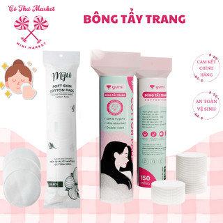 Bông tẩy trang 100% cotton Miju - Dập viền chắc chắn - Không xơ bông - CÔ THƯ MARKET