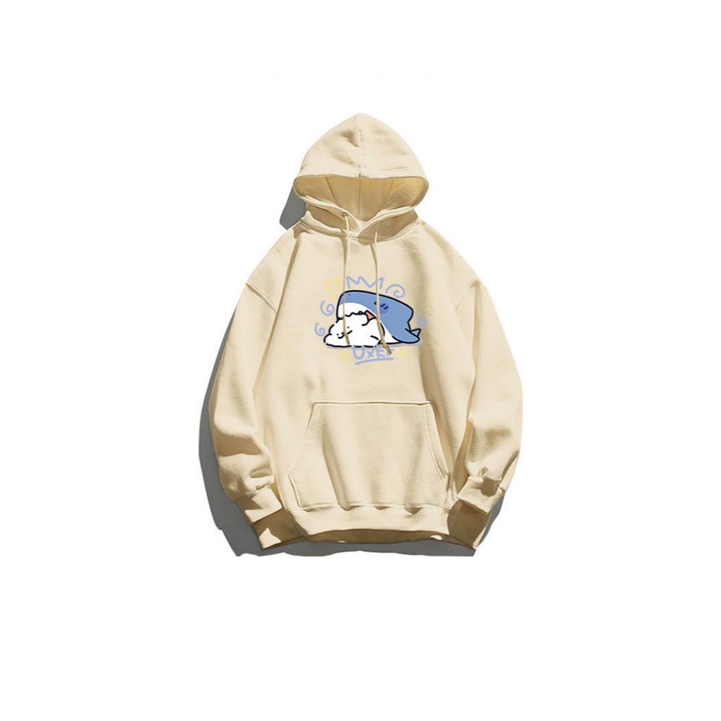Áo Hoodie HappyTee Unisex Form rộng Cá Mập Dễ thương Chất Nỉ Cao cấp nhiều màu sắc