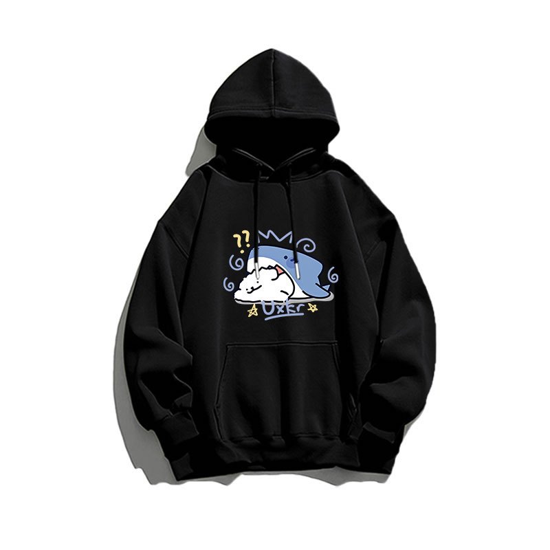 Áo Hoodie HappyTee Unisex Form rộng Cá Mập Dễ thương Chất Nỉ Cao cấp nhiều màu sắc