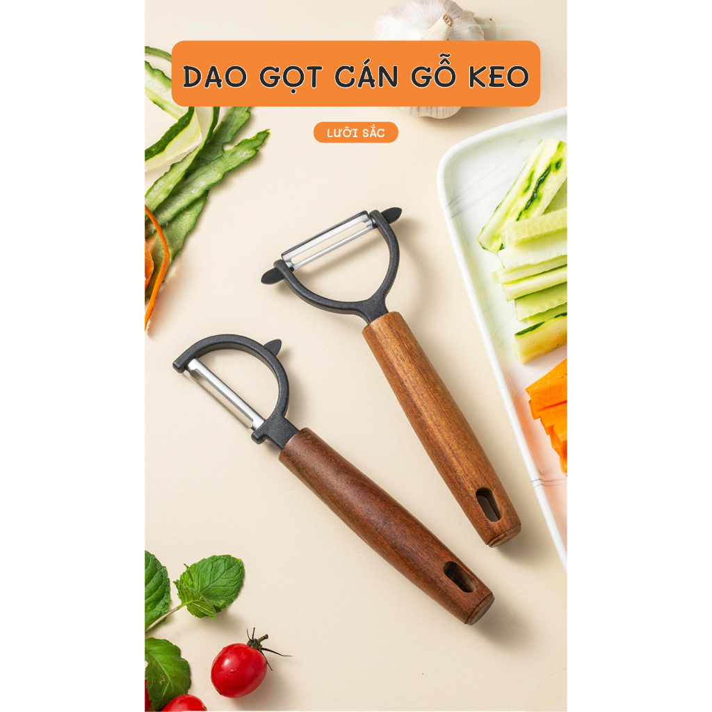 Nạo Gọt Hoa Qủa Tay Nắm Bằng Gỗ Lưỡi Dao Sắc Bén Dễ Dàng Sử Dụng
