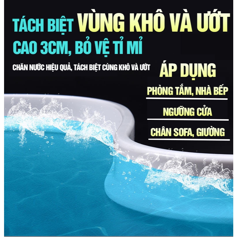 Kaleis Dải chặn nước nhà tắm bằng silicone dán Ngăn nước hiệu quả, chống trơn trượt, bền đẹp