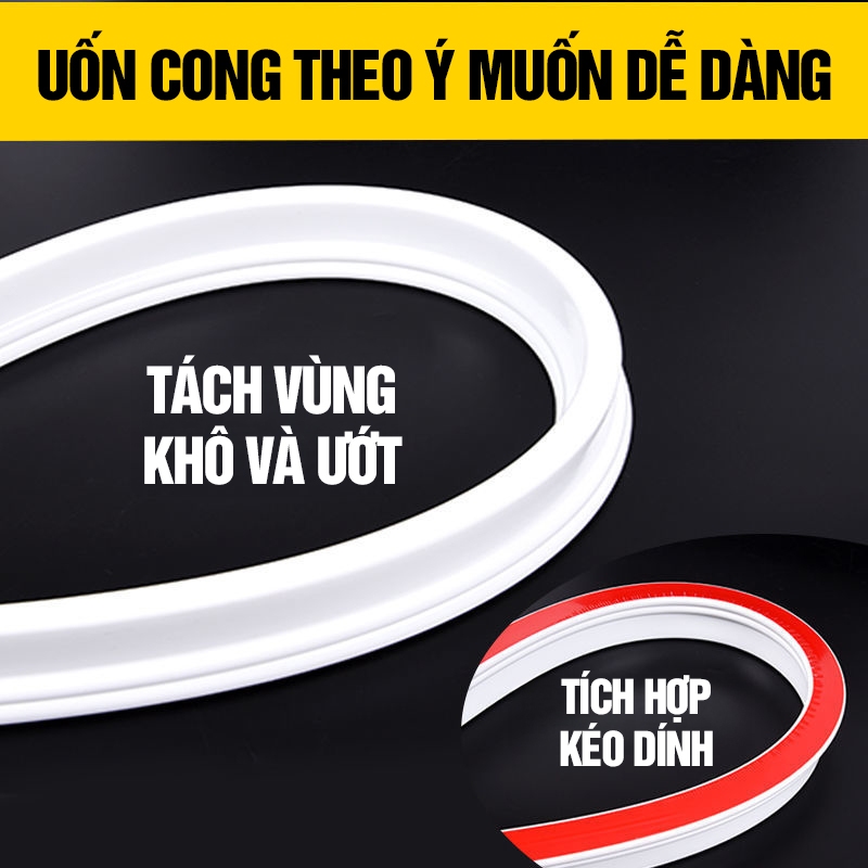 Kaleis Dải chặn nước nhà tắm bằng silicone dán Ngăn nước hiệu quả, chống trơn trượt, bền đẹp