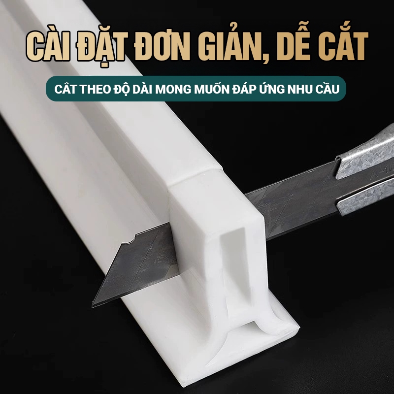 Kaleis Dải chặn nước nhà tắm bằng silicone dán Ngăn nước hiệu quả, chống trơn trượt, bền đẹp