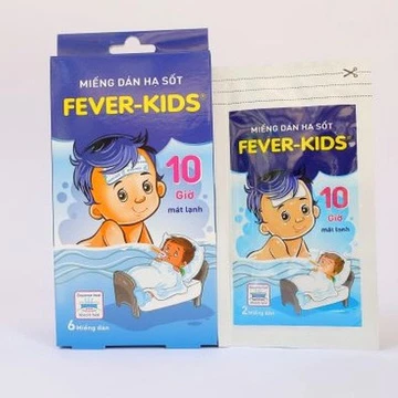 Miếng dán hạ sốt Fever Kids mát lạnh 10 giờ, an toàn cho trẻ sơ sinh (Hộp 6 miếng dán)