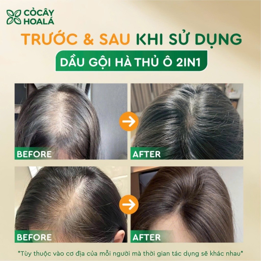 [BÁN CHẠY] Dầu Gội Thảo Dược Cỏ Cây Hoa Lá Hà Thủ Ô 2in1 420g Tặng Kèm Túi Vải