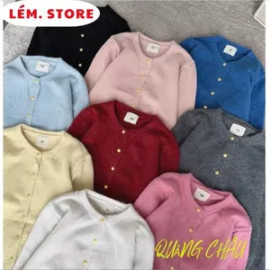 Áo cardigan len lông thỏ mác EGG cúc đồng basic dày dặn hàng QC