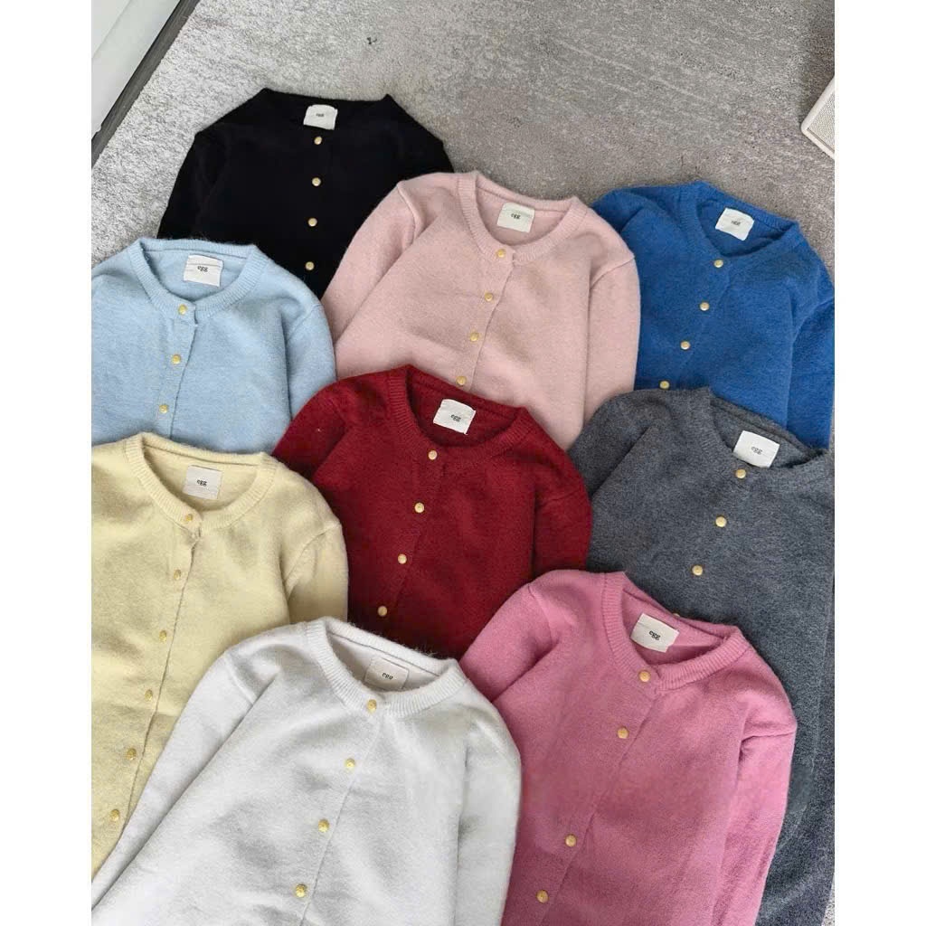 Áo cardigan len lông thỏ mác EGG cúc đồng basic dày dặn hàng QC