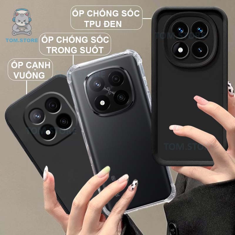 Ốp lưng Xiaomi Redmi Note 15-15 4G/15 5G/ 15 Pro 4G/ 15 PRO 5G/ 15 Pro Plus 5G chống sốc,viền vuông,chống sốc trong suốt