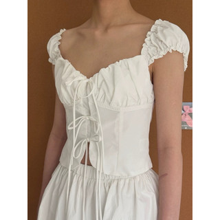 [ HÀNG SẴN, ẢNH THẬT ] Áo Croptop Trắng cổ Vuông Chất Linen ( Lanh ), Áo Babydoll dây rút Tiểu Thư, Áo Croptop Công Chúa