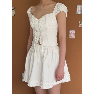 [ HÀNG SẴN, ẢNH THẬT ] Áo Croptop Trắng cổ Vuông Chất Linen ( Lanh ), Áo Babydoll dây rút Tiểu Thư, Áo Croptop Công Chúa
