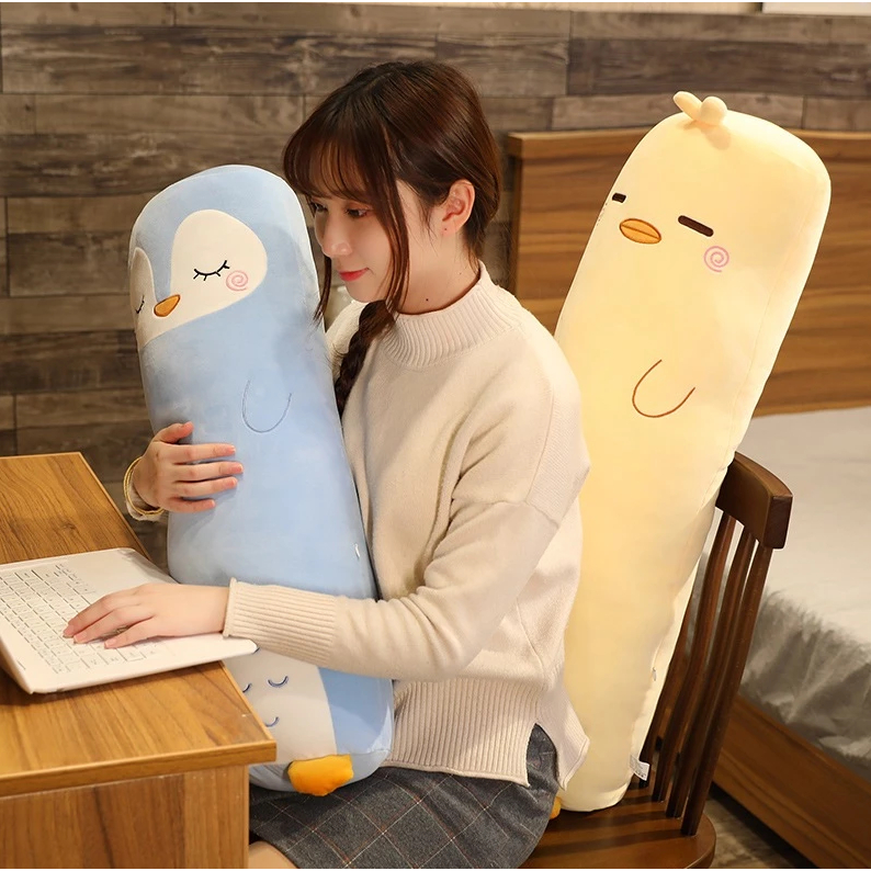 Gấu Bông Gấu nhồi bông gối ôm hình thú dài 50/70/90/110 cm vải co dãn 4 chiều mềm mịn cao cấp