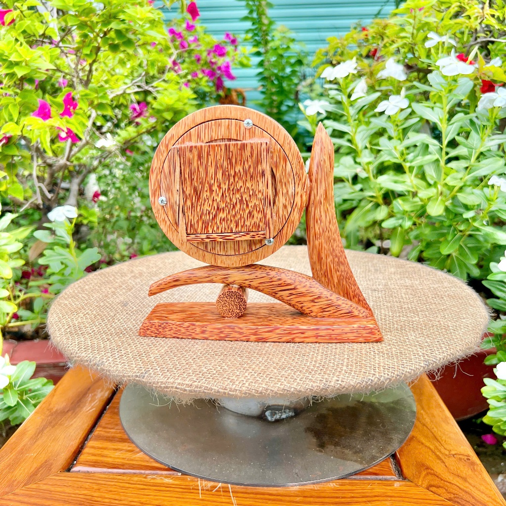 [ TẶNG KÈM PIN ] Đồng Hồ Gỗ Dừa Để Bàn Thiết Kế Nhánh Cây Sáng Tạo, Trang Trí Phòng Làm Việc, Quà Tặng Sang Trọng
