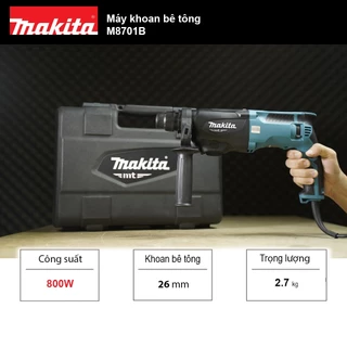 Máy khoan bê tông Makita M8701B, M8700B - Công suất 800W