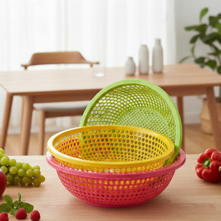COMBO 2 Rổ Nhựa Tròn Winhome, Rổ Nhựa Lỗ To, Rỗ Cải Nhiều Size - Hùng Home
