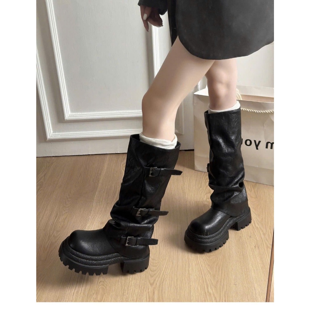 Giày Bốt Cao Bồi Miền Tây Kiểu Cổ Điển Niche, Đế Cao Phong Cách Âu Mỹ