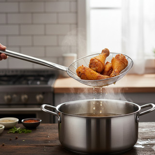 Vợt Vòng Cán INOX Công Nghiệp Vớt Đồ Chiên, Rán, Luộc (hàng loại 1 )