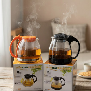 Bình Lọc Trà Thủy Tinh Dung Tích Lớn 1300ml Sang Trọng Lõi Lọc có tháo rời Inox 304 Cao Cấp Kiểu Dáng Hiện Đại