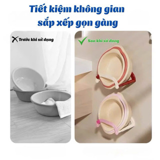 Giá Treo Thau Chậu Nhà Tắm Gắn Tường Điều Chỉnh Độ Rộng Hút Chân Không Tiện Lợi Không Cần Khoan
