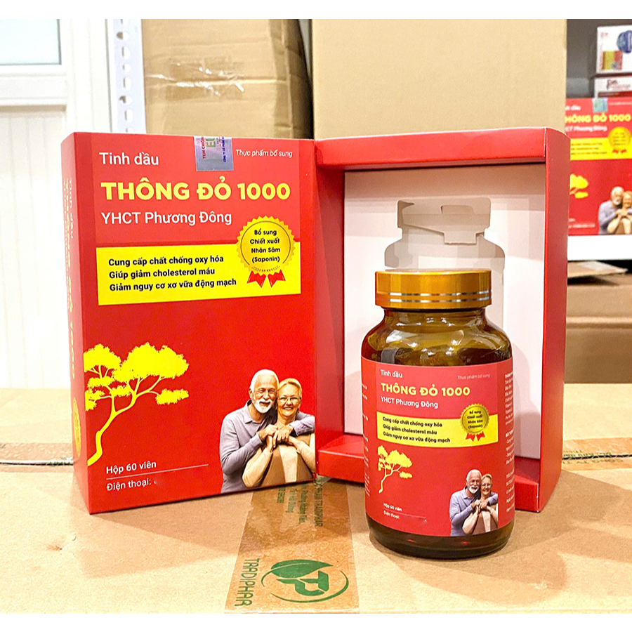Tinh dầu THÔNG ĐỎ 1000 YHCT Phương Đông, hỗ trợ ổn định huyết áp, giảm cholesteron máu, ngừa đột quỵ