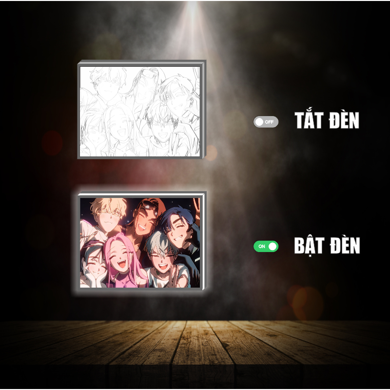 Tranh đèn led 3D đổi màu Alien Stage - Tranh đèn led 3D ANIME trang trí bàn làm việc, đèn ngủ