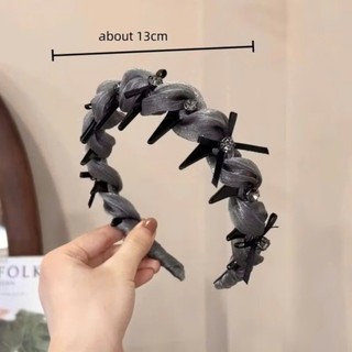 Băng đô tóc cài tóc vải voan óng thời trang đính đá nơ xược chống trơn trượt