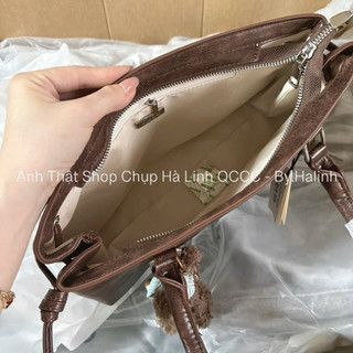 Chio2nd - Túi Kẹp Nách Chio Loang 2 Đai Cs Vintage kèm charm Gấu Bóng Chày