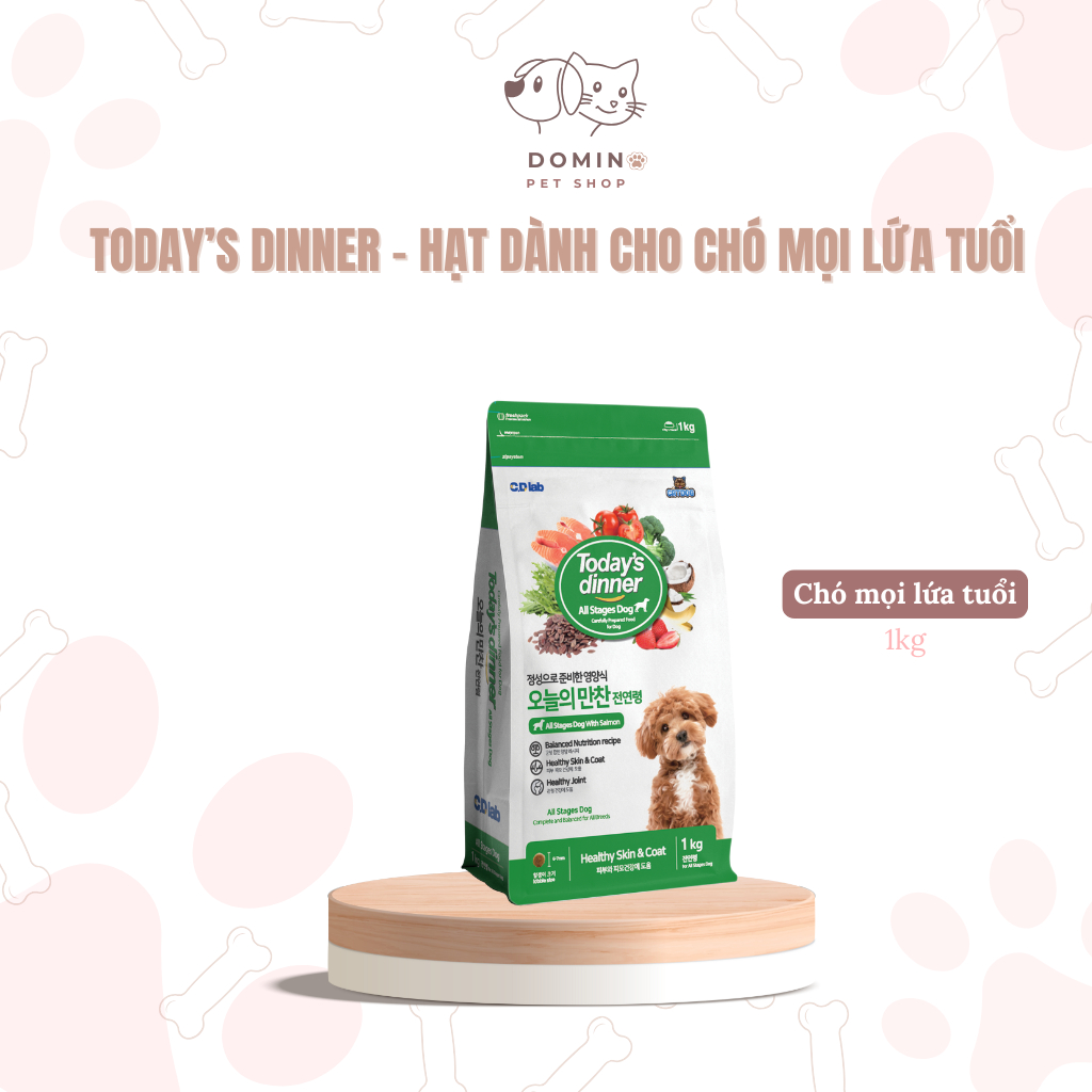 [Giá rẻ] [1KG] Hạt thức ăn Today's Dinner dành cho chó mọi lứa tuổi ...