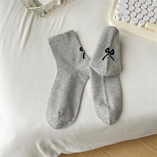 Tất Cổ Cao Nữ MS C1 Hoạ Tiết Thêu Nơ Xinh Xắn Phong Cách Hàn Quốc Mã C1