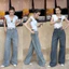 YURI JEANS - Quần Jeans Nữ Ống Suông Basic Viền Túi Đôi Mã09