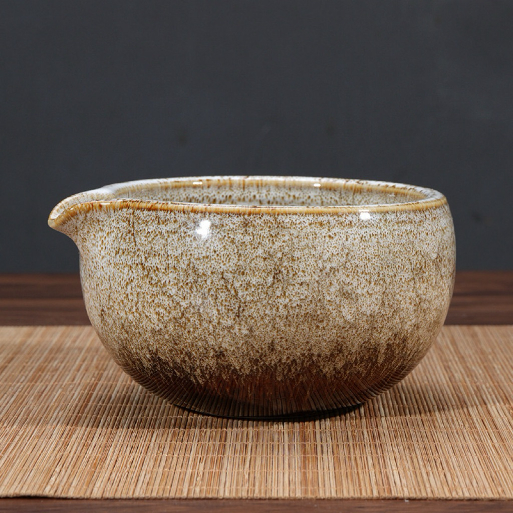 [ HOẢ TỐC ] Set Matcha thủ công Nhật Bản 5 món men sứ cao cấp ( Màu kem sữa vân mây )