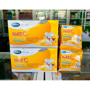 Kẹo dẽo NAT C Yummy Gummyz (Mega) bổ sung vitamin c cho Bé, tăng sức đề kháng