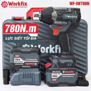Máy siết bulong Workfix -IW700N Màu Xám, Lực Siết 700Nm, Siết mở bánh xe ô tô du lịch, bánh xe ga, ốc nồi, ốc công trình