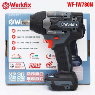 Máy siết bulong Workfix -IW700N Màu Xám, Lực Siết 700Nm, Siết mở bánh xe ô tô du lịch, bánh xe ga, ốc nồi, ốc công trình