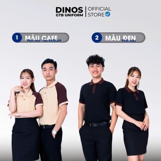 Áo Thun Đồng Phục Phục Vụ Dinos Tay Ngắn Cổ Trụ Vải Mềm Mát Cho Nam Nữ Đa Dạng Màu Sắc