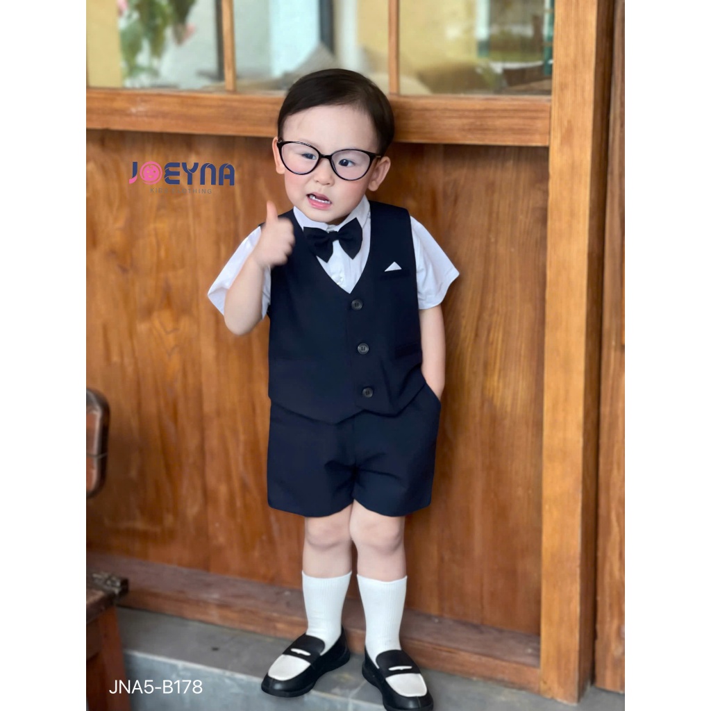 Set vest gile công tử 4 chi tiết Joeyna B178 cho bé 8-23kg