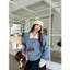 Áo khoác len dệt kim cardigan cổ bẻ kèm hoạ tiết kẻ sọc mẫu mơi thu đông cho nữ hàng QCCC-TD174