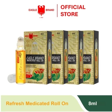 Dầu Gió Chính Hãng Singapore 8ml (Hương Thơm Mát) - Dầu Gió Singapore Dạng Chai Lăn Màu Vàng 8ml