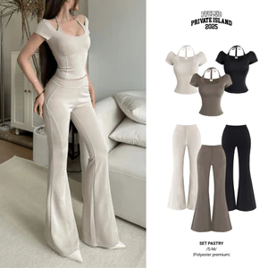 Áo Thun Croptop Tay Ngắn Thắt Dây Cổ FFCLUB - PASTRY