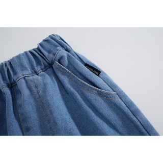 Quần Cho Bé Gái, Quần Bò Cho Bé Gái Ống Rộng Phối Ren Phong Cách Tiểu Thư Chất Liệu Cotton Mềm Mịn