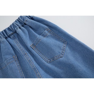 Quần Cho Bé Gái, Quần Bò Cho Bé Gái Ống Rộng Phối Ren Phong Cách Tiểu Thư Chất Liệu Cotton Mềm Mịn