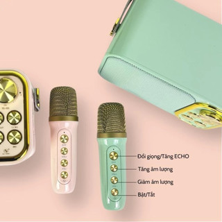 Loa Bluetooth Mini Karaoke Kèm 2 Micro YS-105 Công Suất 10W, Âm Thanh Siêu Hay, Bảo Hành 2 Năm