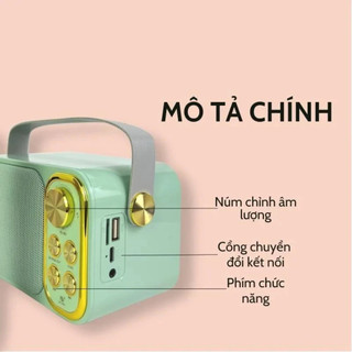 Loa Bluetooth Mini Karaoke Kèm 2 Micro YS-105 Công Suất 10W, Âm Thanh Siêu Hay, Bảo Hành 2 Năm