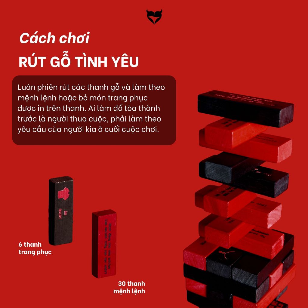 Bộ Rút Gỗ Tình Yêu Crush Tower Ừng Ực World 36 Thanh – Boardgame Couple Giúp Cuộc Yêu Rực Lửa