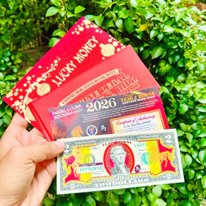 2USD Hình Con Ngựa Vàng Lì Xì Tết 2026