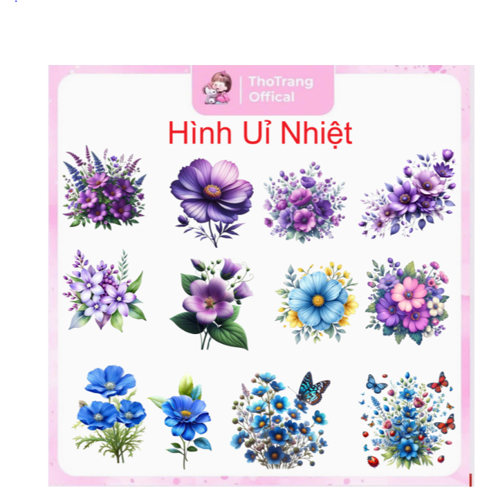 [HỎA TỐC] Hình hoa ủi áo tại nhà bằng bàn ủi-Miếng vá áo rách-Trang trí quần áo tại nhà